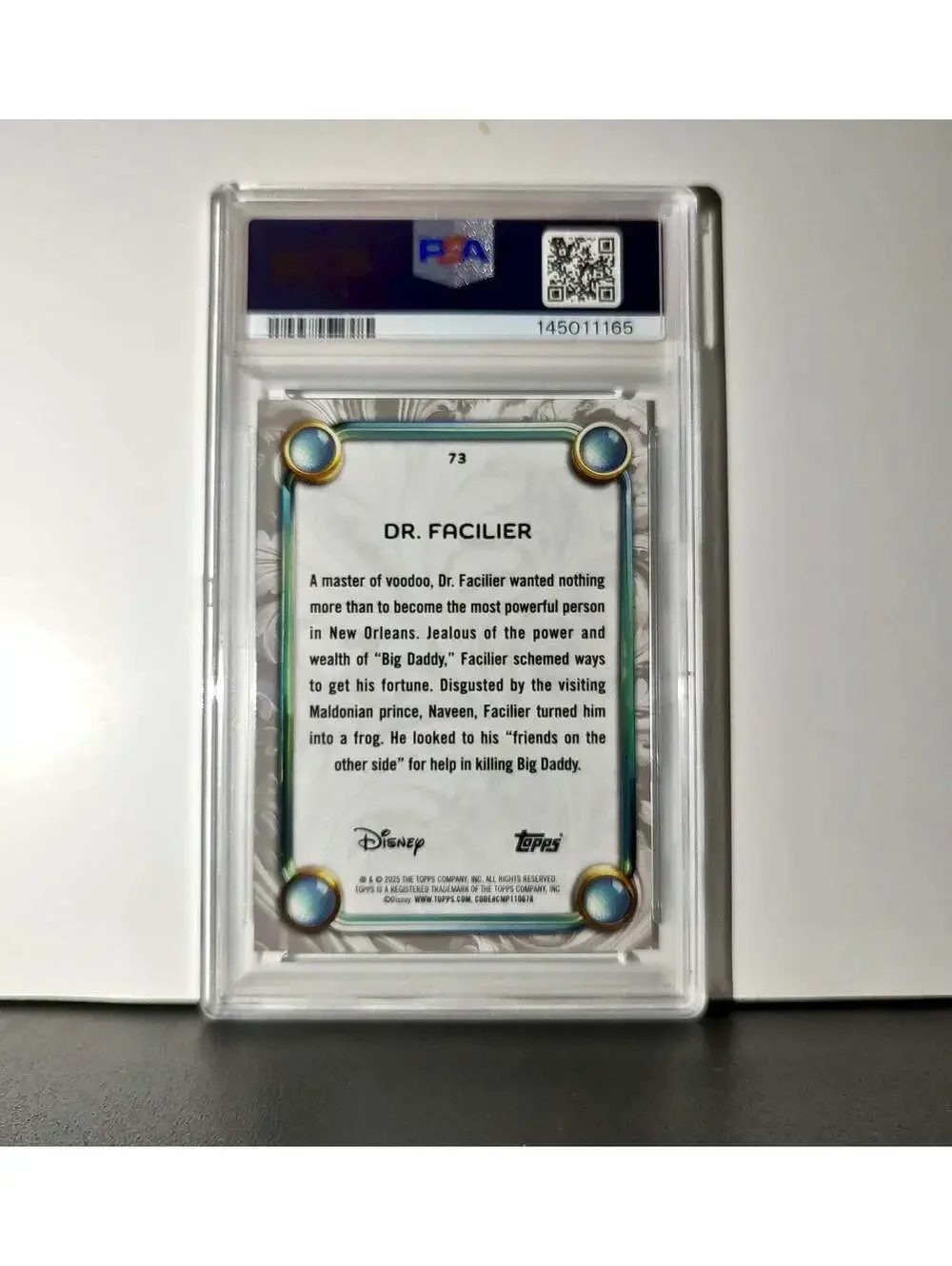 Dr. Facilier 2025 Topps Disney #73 Winter The Princess and the Frog PSA 10